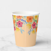 Aquarell Florals auf Peach Pappbecher (Rechts)