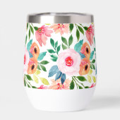 Aquarell Florals Personalisierter Name Monogram (Rückseite)