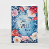 Aquarell Florals Pink Blue BALD BALD GUT KUNST Karte (Vorderseite)