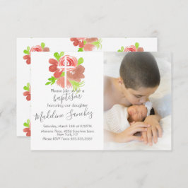 Aquarell Florals Rosa Blush Taufe Dedication Einladung