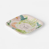 Aquarell Florals Rosa Brautparty Pappteller (Gewinkelt)