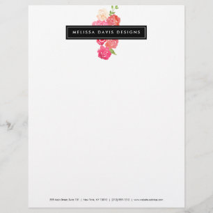 Aquarell Florals Schönheit und Design Letterhead Briefbogen