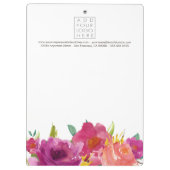 Aquarell Florist Business Clipboard Klemmbrett (Rückseite)