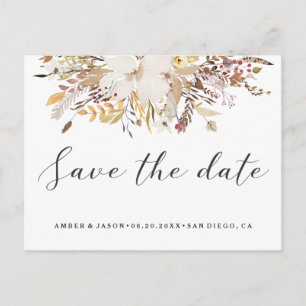 Aquarell florromantisch modern Save the Date Ankündigungspostkarte