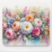 Aquarell Flowers Roses Painting Art Template Mousepad (Vorne)
