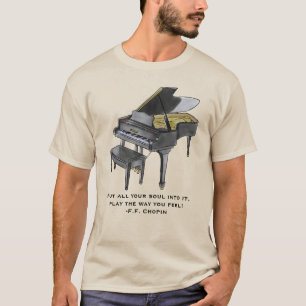 Aquarell-Flügel-Illustration Chopin-Zitat T-Shirt