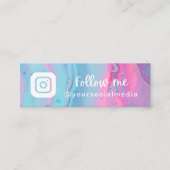 Aquarell folgen Instagram Social Media QR-Code Mini Visitenkarte (Vorderseite)