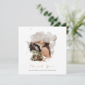Aquarell Foto Effekt, Hochzeit danke Karte (Stehend Vorderseite)