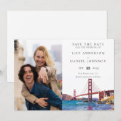 Aquarell-Foto-Hochzeit in San Francisco Save The Date (Vorne/Hinten)