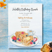 Aquarell-Französisch Toast Geburtstags-Brunch-Einl