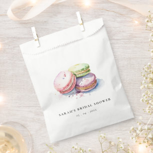 Aquarell-französische Macarons Bäckerei Brautparty Geschenktütchen