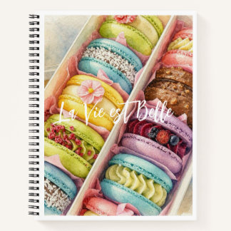 Aquarell Französische Macarons Box Spiral Notizbuc Notizblock