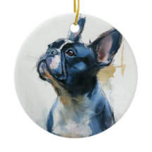 Aquarell Französischer Bulldogge sitzend