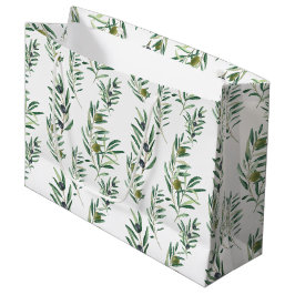 Aquarell Französischer Landhausstil Grünes Olivenm Große Geschenktüte