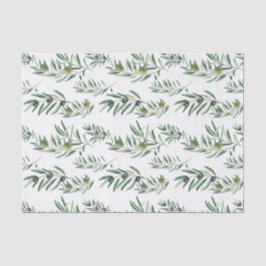 Aquarell Französischer Landhausstil Grünes Olivenm Seidenpapier