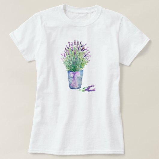 Aquarell-französischer Lavendel-T-Shirt T-Shirt (Design vorne)