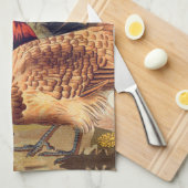 Aquarell Französisches Land farbenfrohe Rooster Kü Geschirrtuch (Viertel Falte)