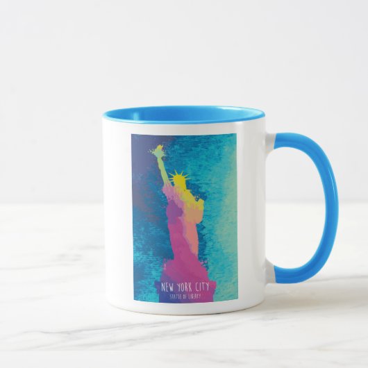 Aquarell-Freiheitsstatue Tasse (Rechts)