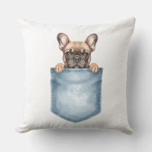 Aquarell-Frenchie-Taschen-Dekorations-Wurfkissen Kissen