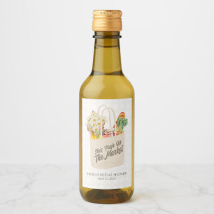 Aquarell Fresh Off The Market Brautparty Weinetikett