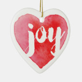 Aquarell-Freude-Herz-Weihnachtsbaum-Verzierung Keramik Ornament (Rechts)