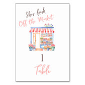 Aquarell Frisch vom Markt Brautdusche Dekor Tischnummer (Rückseite)