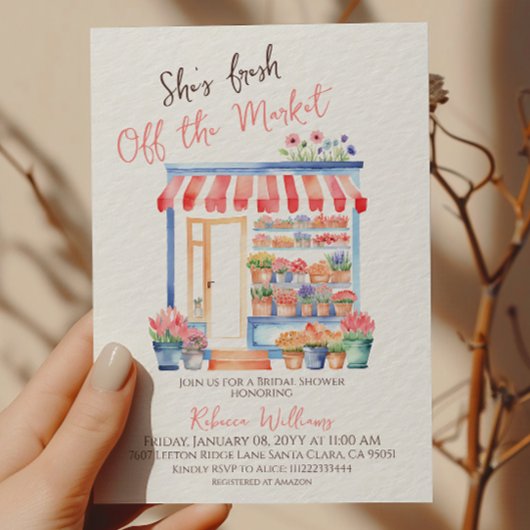 Aquarell Frische Brautpartys Einladung