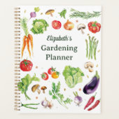 Aquarell Frische Gemüse Personalisierter Gartenpla Planer (Vorderseite)