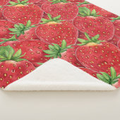 Aquarell-Frischer-Erdbeer-Patch-nahtloses-Muster Sherpadecke (3/4)