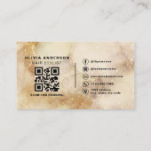 Aquarell-Friseur-Foto-QR-Code Visitenkarte (Rückseite)