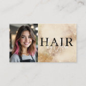 Aquarell-Friseur-Foto-QR-Code Visitenkarte (Vorderseite)