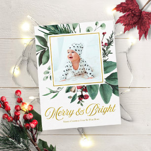 Aquarell Frohe und helle Weihnachtsfoto Postkarte