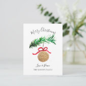 Aquarell Frohe Weihnachtsbaum Fröhlich und hell Feiertagspostkarte (Stehend Vorderseite)