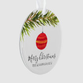 Aquarell Frohe Weihnachtsbaum Fröhlich und hell Ornament (Vorderseite)