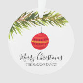 Aquarell Frohe Weihnachtsbaum Fröhlich und hell Ornament (Vorderseite)