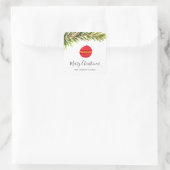 Aquarell Frohe Weihnachtsbaum Fröhlich und hell Quadratischer Aufkleber (Tasche)