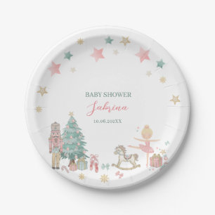 Aquarell Frohe Weihnachtscreme Ballettbaby Pappteller