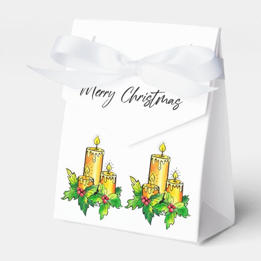 Aquarell Frohe Weihnachtsgeschenk Box Geschenkschachtel (Vorderseite)