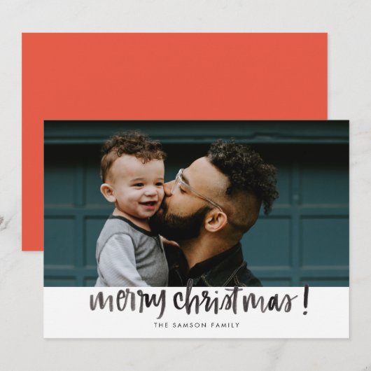 Aquarell Frohe Weihnachtskarte Feiertagskarte (Vorne/Hinten)