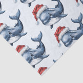 Aquarell Frohe Weihnachtswale Zeichnend Seidenpapier (Detail)