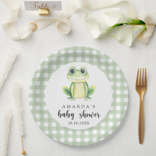 Aquarell-Frosch-Baby-Party Pappteller