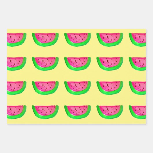 Aquarell Frucht bunt Pop Art Fruchtdesign Geschenkpapier Set (Vorderseite)