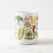 Aquarell-Frucht-Gemüse-Collage Vegetarisch Vegan Kaffeetasse (Mittel)