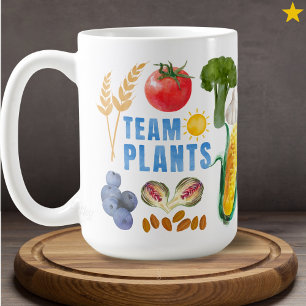 Aquarell-Frucht-Gemüse-Collage Vegetarisch Vegan Kaffeetasse