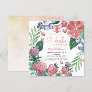 Aquarell-Früchte Beeren Süße Babyparty Einladung