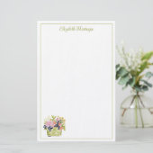Aquarell-Früchte- und Blumenkorb Briefpapier (Stehend Vorderseite)