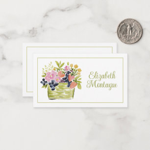 Aquarell-Früchte- und Blumenkorb Mitteilungskarte