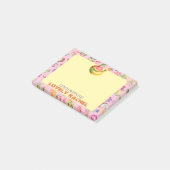 Aquarell-Fruchtmuster Individuelle rosa Lunchbox Post-it Klebezettel (angewinkelt)