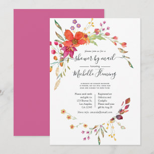Aquarell-Frühlings-Wildblumen-Baby-Shower per Post Einladung