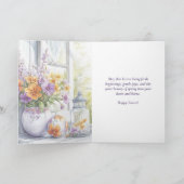 Aquarell-Frühlingsblumen Frohe Ostern Karte (Innenseite)